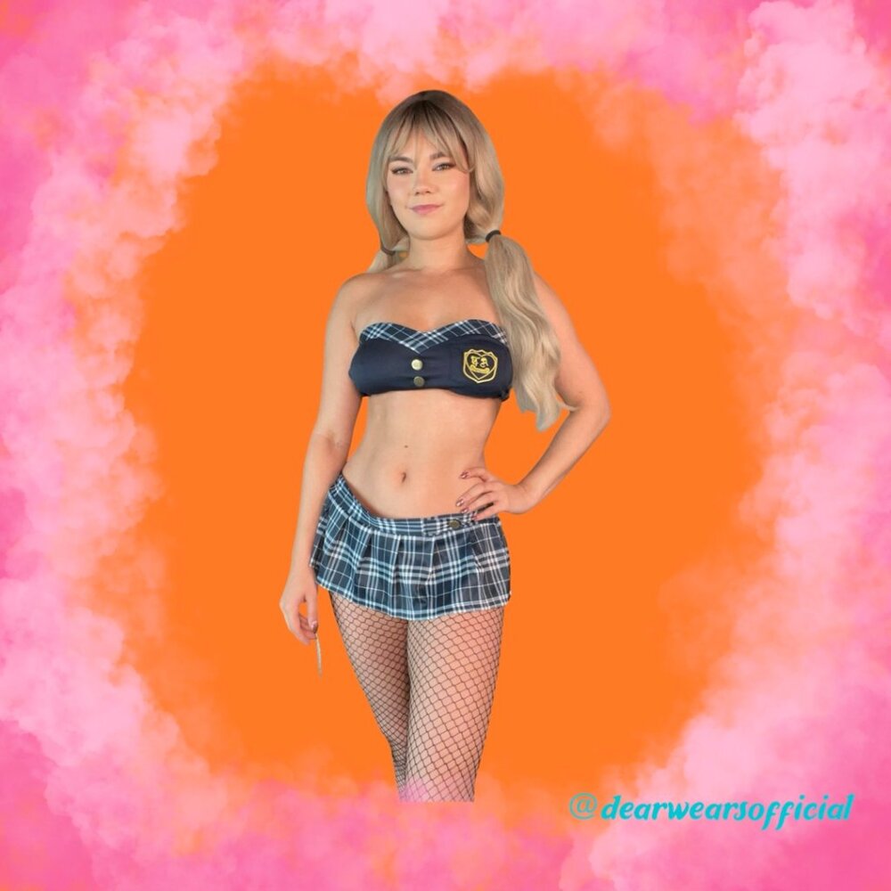 Strapless School Girl Skirt and Top Set